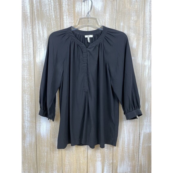 Joie Black Hook& Eye Silk Pullover Top Women's size XS - Picture 2 of 8